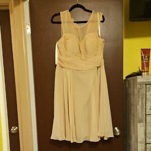 Elegant Cream Sleeveless Dress